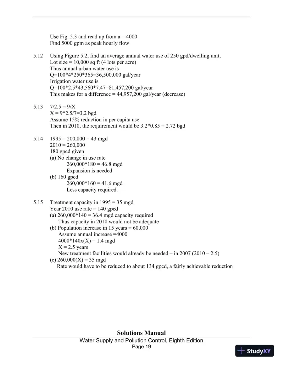 Solution Manual for Water Supply and Pollution Control, 8th Edition, page 19