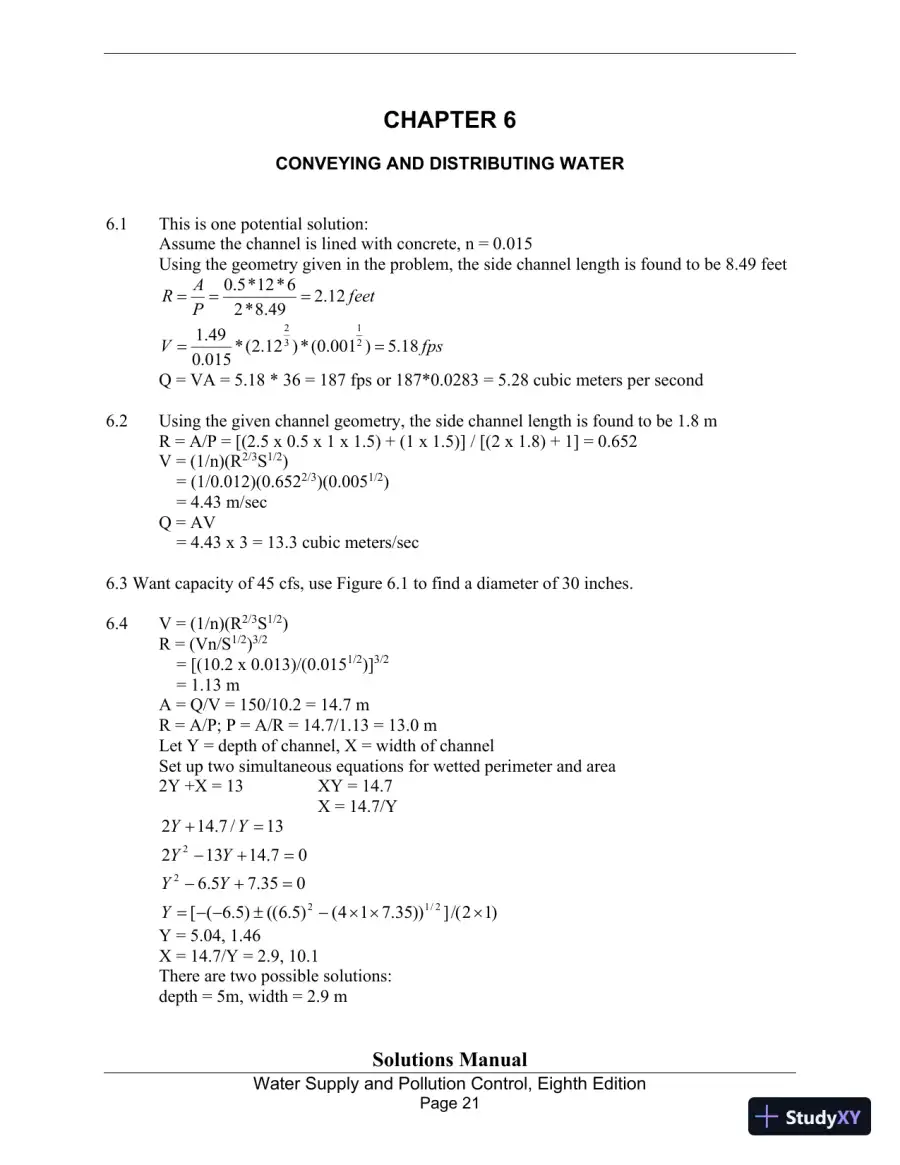 Solution Manual for Water Supply and Pollution Control, 8th Edition, page 21
