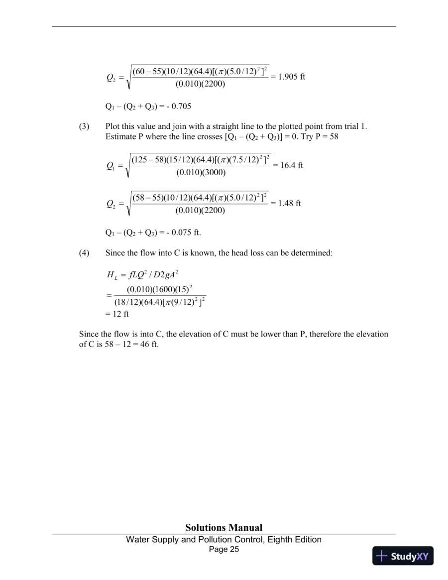 Solution Manual for Water Supply and Pollution Control, 8th Edition, page 25