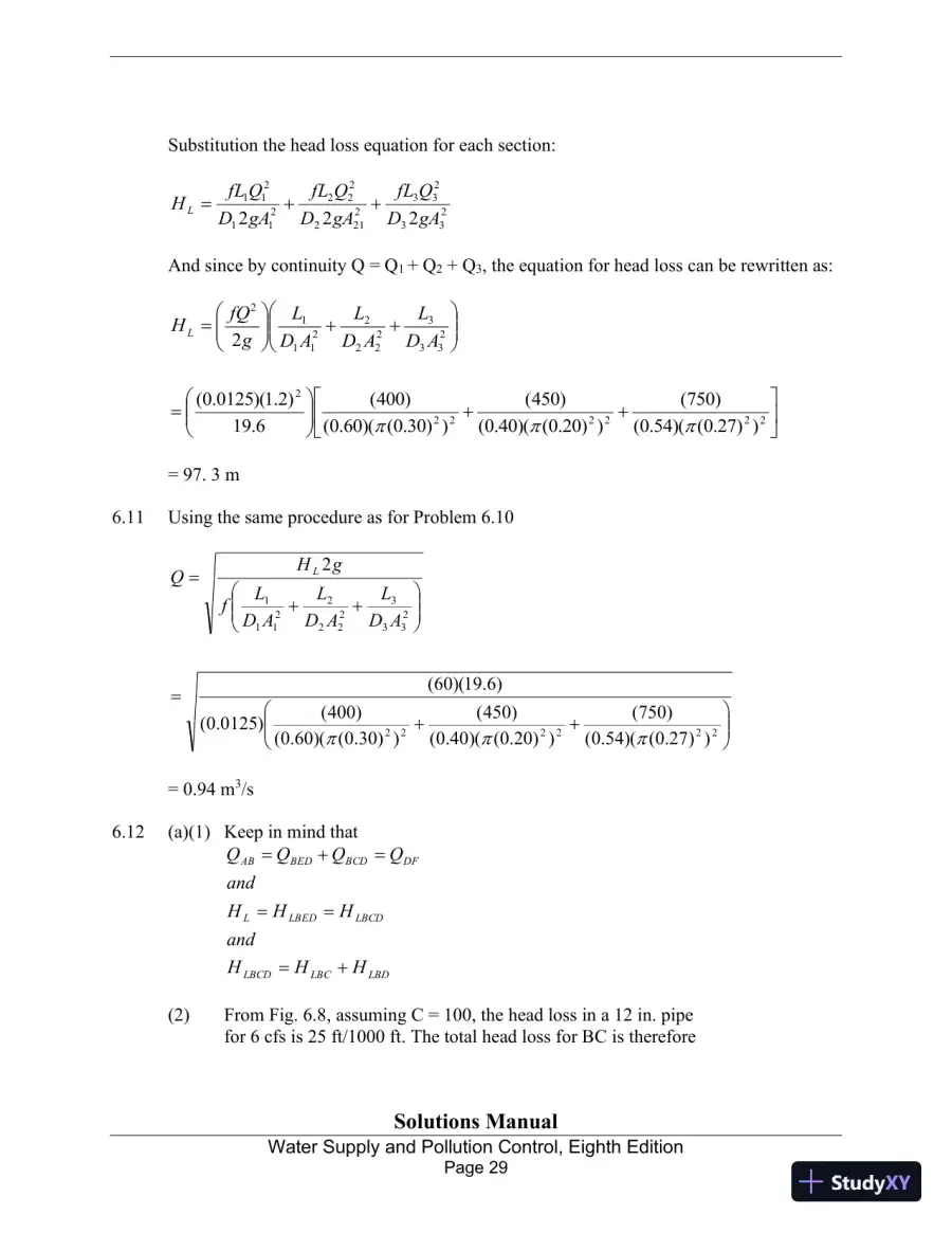 Solution Manual for Water Supply and Pollution Control, 8th Edition, page 29