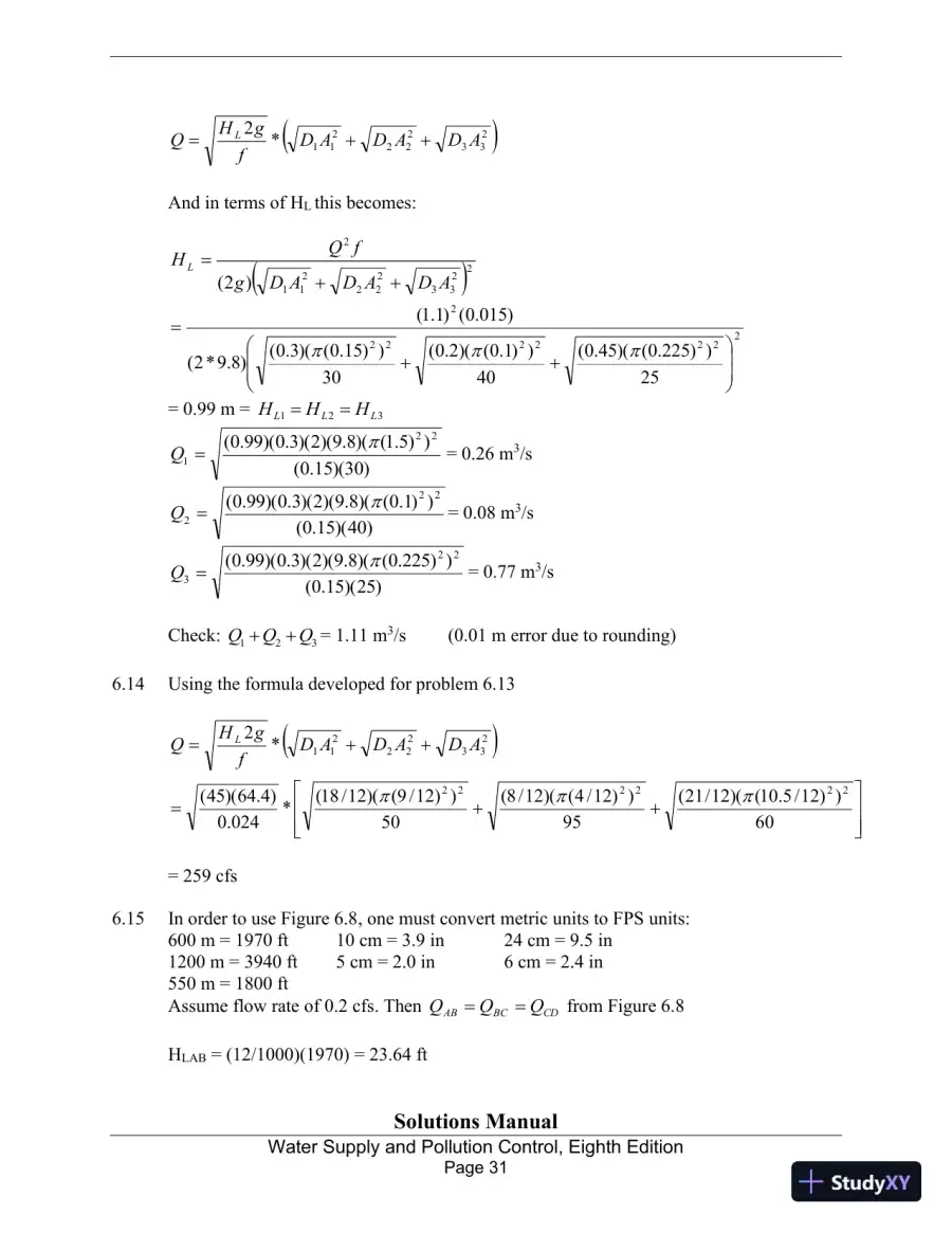 Solution Manual for Water Supply and Pollution Control, 8th Edition, page 31