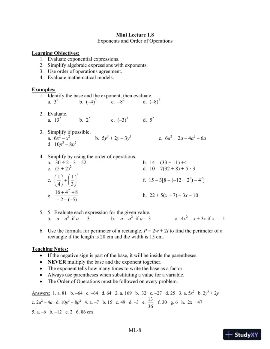 Solution Manual for Introductory Algebra for College Students, 6th Edition, page 11