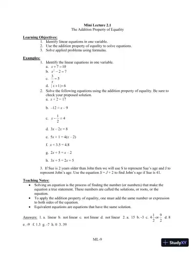 Solution Manual for Introductory Algebra for College Students, 6th Edition - Page 12 preview image