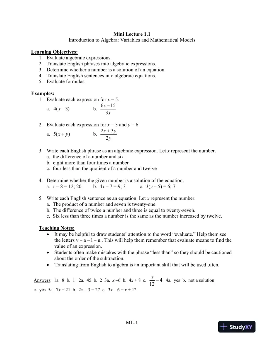 Solution Manual for Introductory Algebra for College Students, 6th Edition, page 4