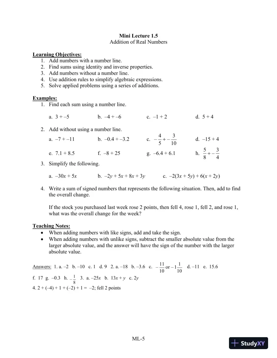 Solution Manual for Introductory Algebra for College Students, 6th Edition, page 8