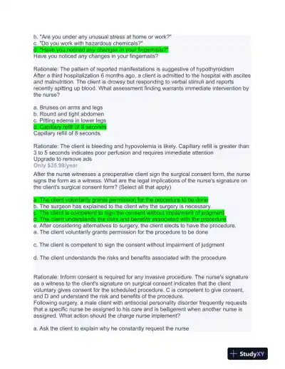 HESI Others Exit Exam With Answers (656 Solved Questions) - Page 11 preview image