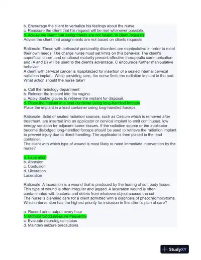 HESI Others Exit Exam With Answers (656 Solved Questions) - Page 12 preview image