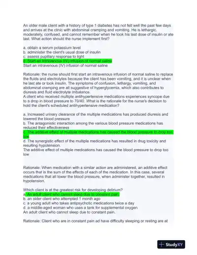 HESI Others Exit Exam With Answers (656 Solved Questions) - Page 14 preview image