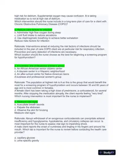 HESI Others Exit Exam With Answers (656 Solved Questions) - Page 15 preview image