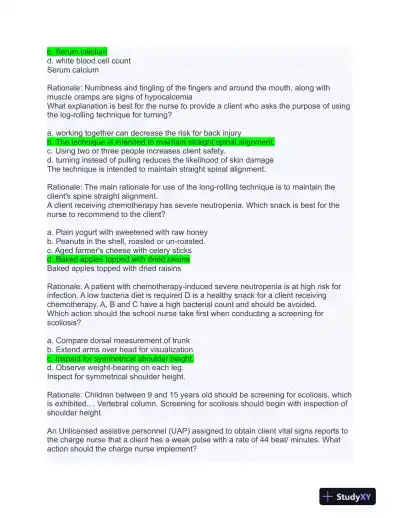 HESI Others Exit Exam With Answers (656 Solved Questions) - Page 16 preview image