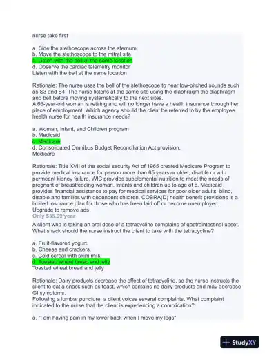 HESI Others Exit Exam With Answers (656 Solved Questions) - Page 5 preview image