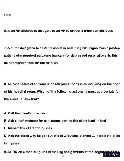 2024-2025 ATI Leadership Proctored Focus Practice Exam with Answers (63 Solved Questions) - Page 3 preview image