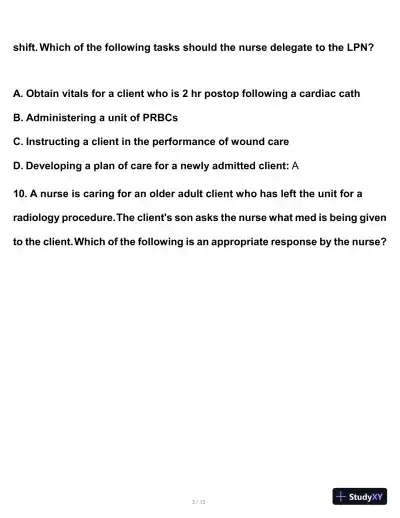 2024-2025 ATI Leadership Proctored Focus Practice Exam with Answers (63 Solved Questions) - Page 4 preview image