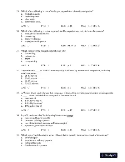 Test Bank For Managing Human Resources, 16th Edition - Page 10 preview image