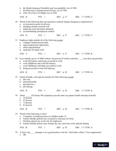 Test Bank For Managing Human Resources, 16th Edition - Page 13 preview image
