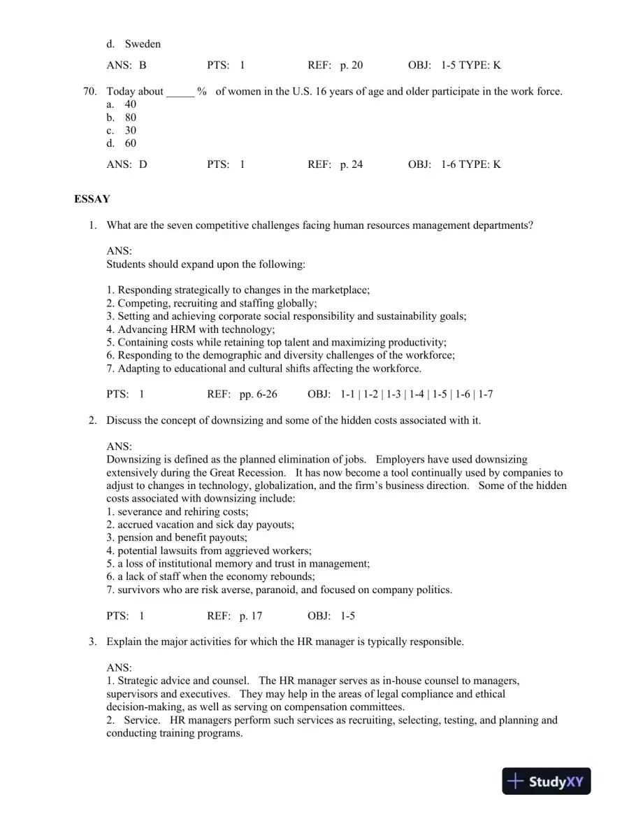 Test Bank For Managing Human Resources, 16th Edition, page 16