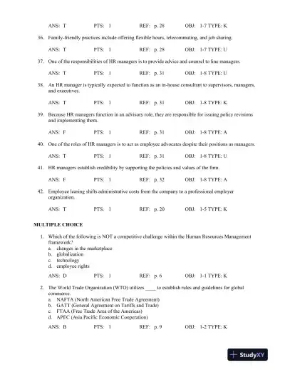 Test Bank For Managing Human Resources, 16th Edition - Page 5 preview image