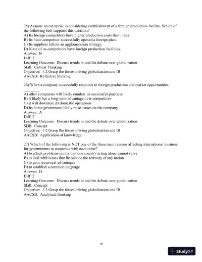 Test Bank for International Business, 15th Edition - Page 11 preview image