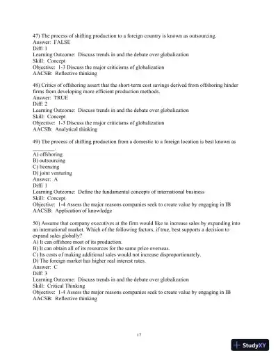 Test Bank for International Business, 15th Edition - Page 18 preview image