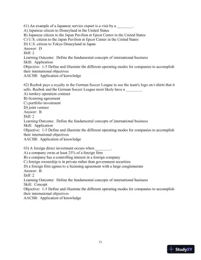 Test Bank for International Business, 15th Edition - Page 22 preview image