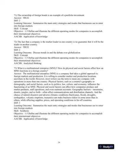 Test Bank for International Business, 15th Edition - Page 25 preview image