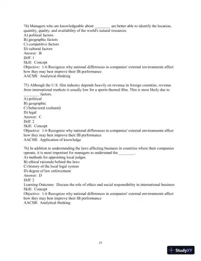 Test Bank for International Business, 15th Edition - Page 26 preview image