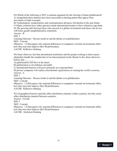 Test Bank for International Business, 15th Edition - Page 29 preview image