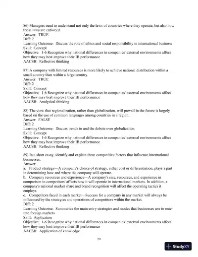 Test Bank for International Business, 15th Edition - Page 30 preview image