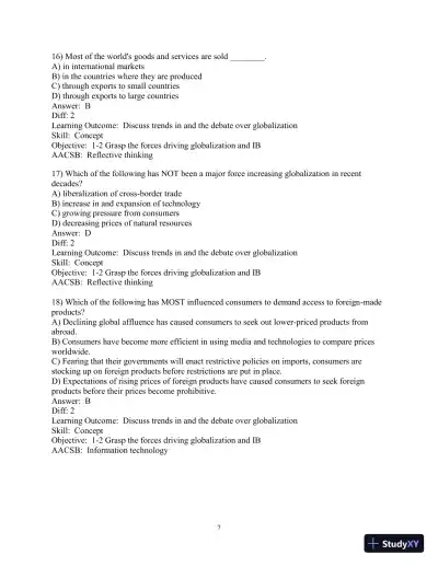 Test Bank for International Business, 15th Edition - Page 8 preview image