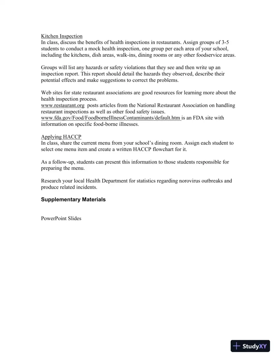 On Cooking: A Textbook of Culinary Fundamentals, 6th Edition Solution Manual, page 13