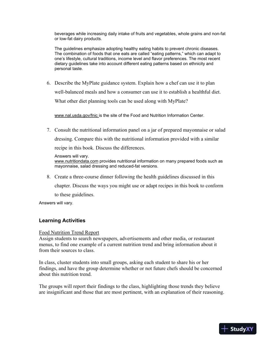 On Cooking: A Textbook of Culinary Fundamentals, 6th Edition Solution Manual, page 16