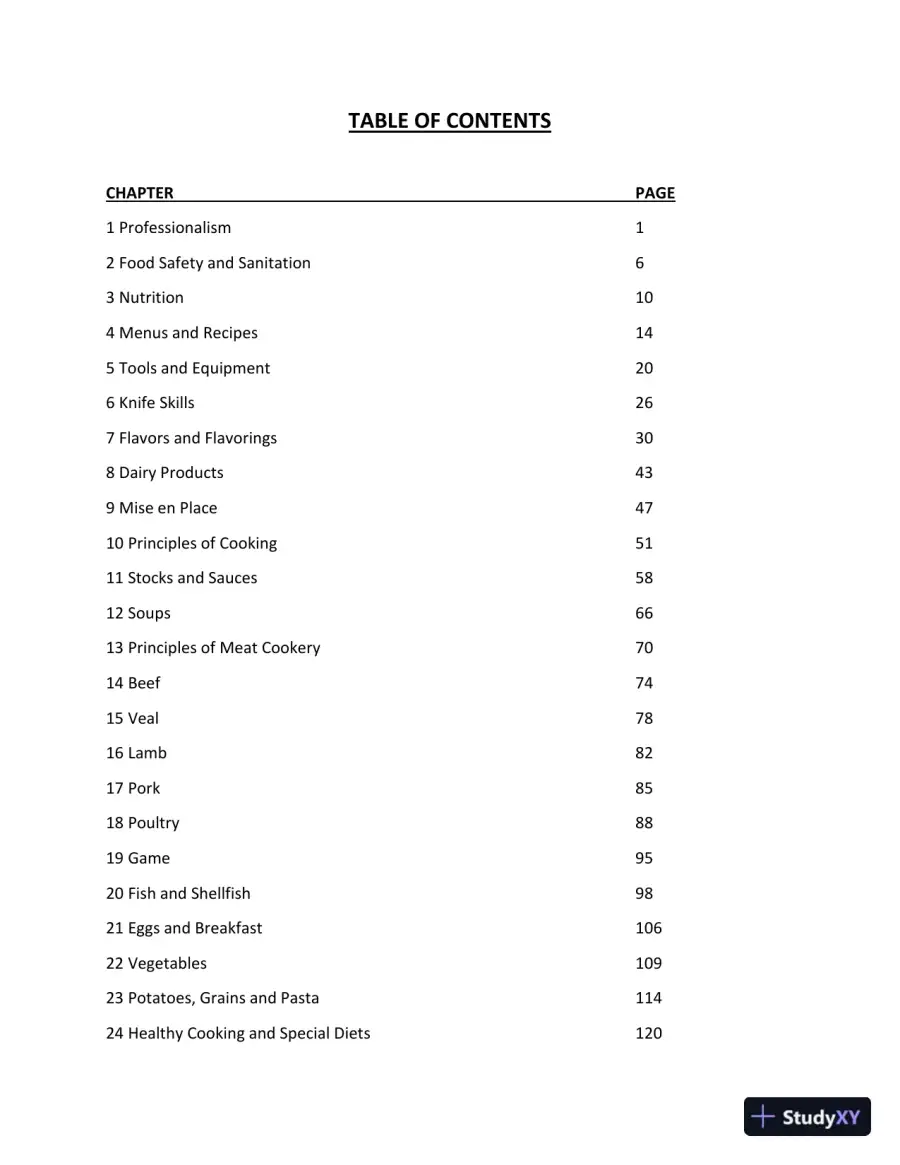 On Cooking: A Textbook of Culinary Fundamentals, 6th Edition Solution Manual, page 3