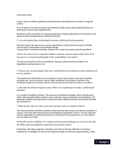 On Cooking: A Textbook of Culinary Fundamentals, 6th Edition Solution Manual - Page 7 preview image