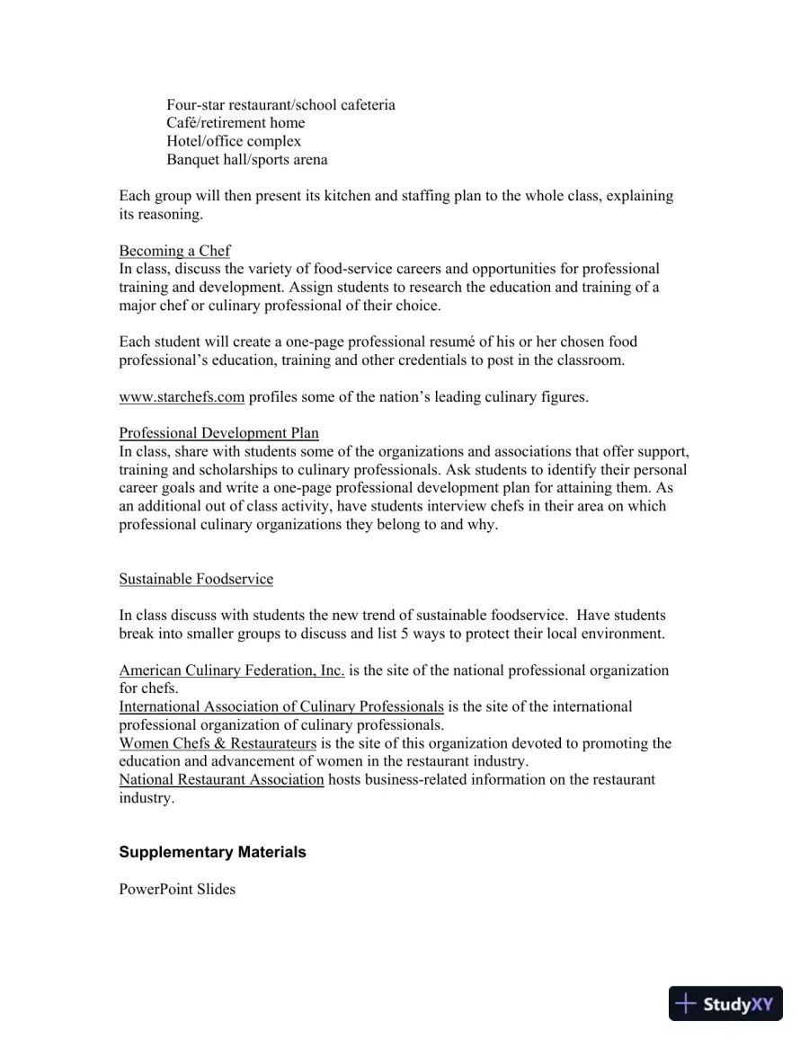 On Cooking: A Textbook of Culinary Fundamentals, 6th Edition Solution Manual, page 9