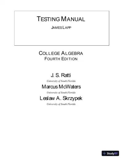 College Algebra, 4th Edition Test Bank - Page 1 preview image