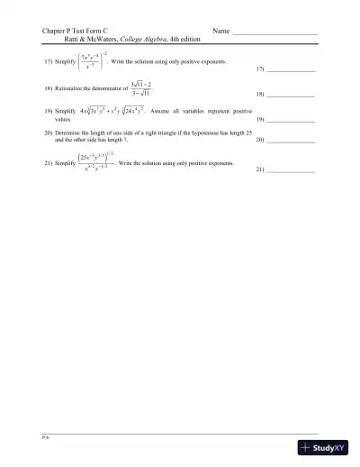 College Algebra, 4th Edition Test Bank - Page 10 preview image