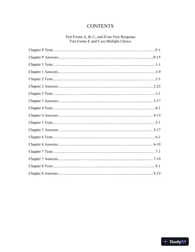 College Algebra, 4th Edition Test Bank - Page 3 preview image