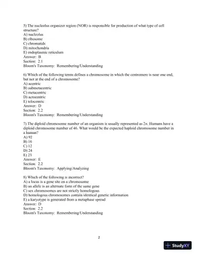 Test Bank For Essentials of Genetics, 10th Edition - Page 16 preview image