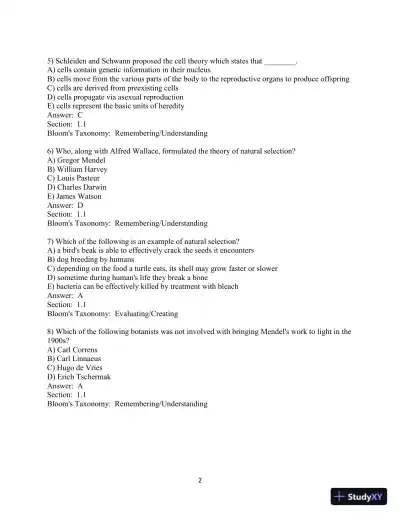 Test Bank For Essentials of Genetics, 10th Edition - Page 3 preview image