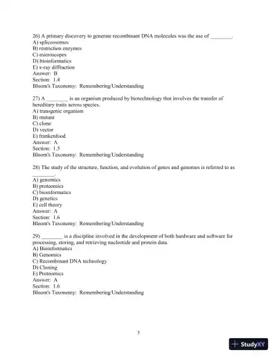 Test Bank For Essentials of Genetics, 10th Edition - Page 8 preview image