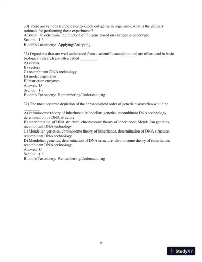 Test Bank For Essentials of Genetics, 10th Edition - Page 9 preview image
