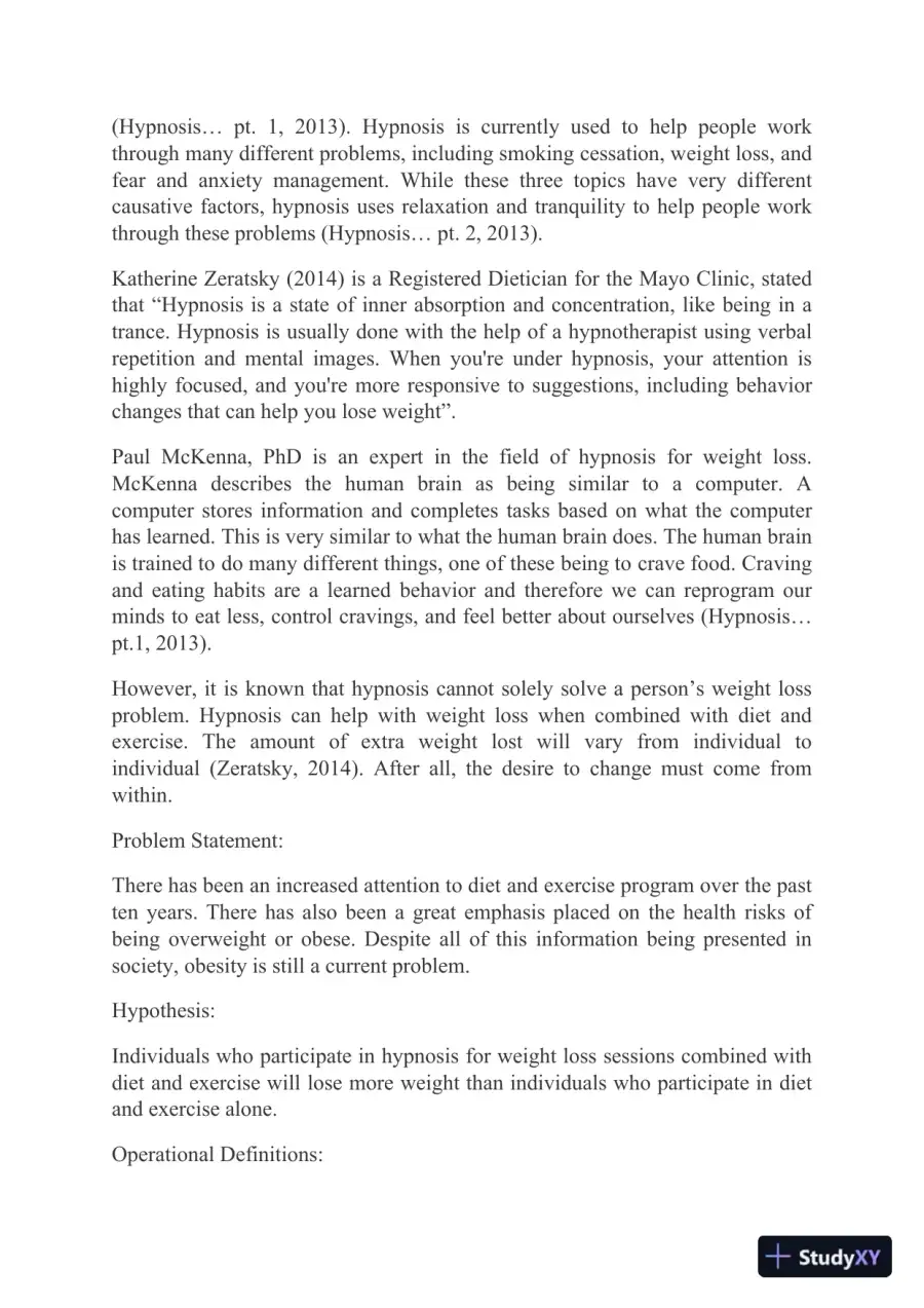 Assignment 2 Evaluation of a Weight Loss Program, page 4