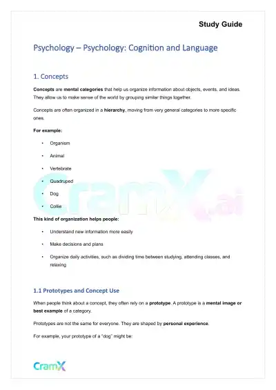 Psychology - Psychology Cognition and Language - Page 1 preview image