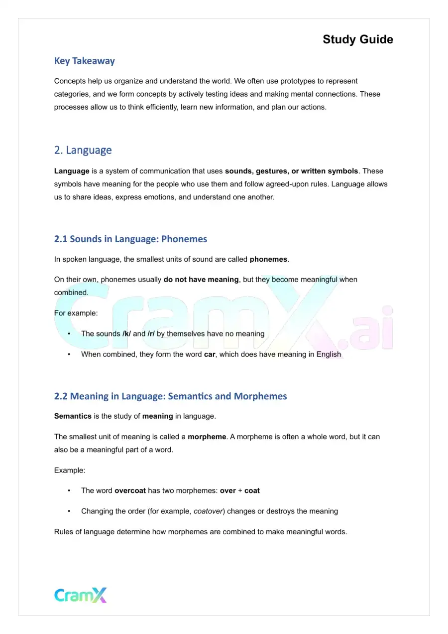 Psychology - Psychology Cognition and Language, page 3
