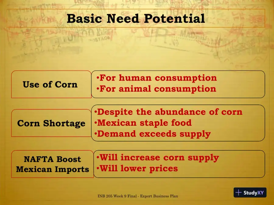 INB 205 Week 9 Final - Export Business Plan 1: MEXICO - Axia College, University Of Phoenix, page 5