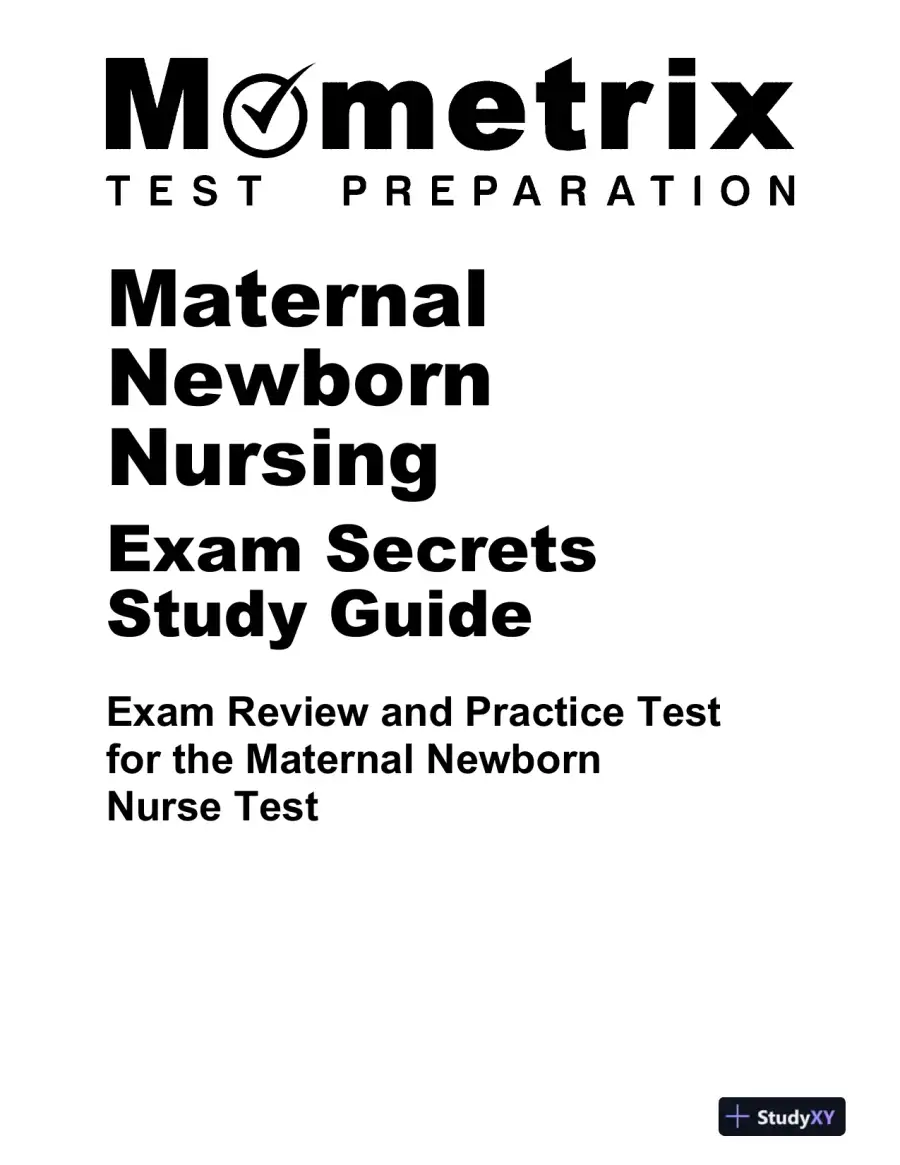Maternal Newborn Nursing Exam Secrets Study Guide - Exam Review and Practice Test, 2nd Edition (2020), page 6
