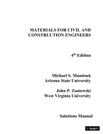 Solution Manual for Materials for Civil and Construction Engineers, 4th Edition - Page 1 preview image