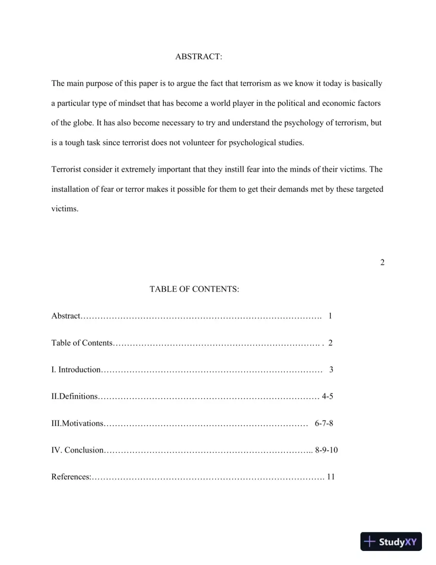 THE PSYCHOLOGY OF TERRORISM, page 3