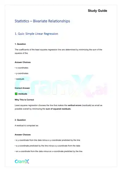 Statistics - Bivariate Relationships - Page 1 preview image