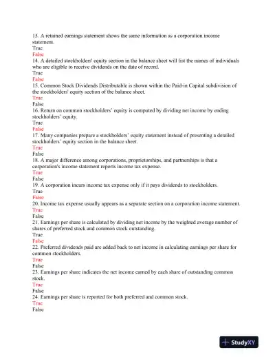 ACC/206 Strayer Accounting Principles II Week 6 Quiz - Page 3 preview image